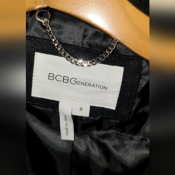 NEW BCBG Paris Designer Wool Warm Winter Pea Coat Belt Size Small - Picture 4 of 9